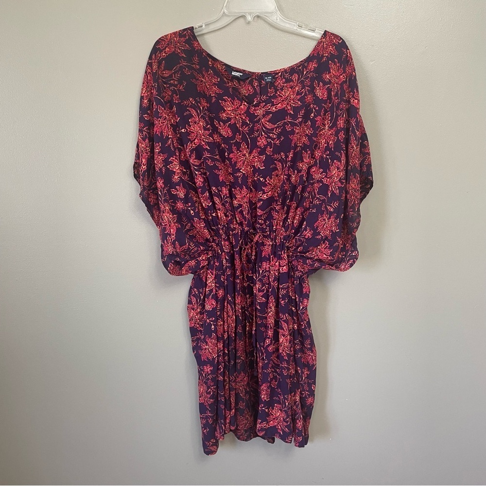 Lands End swim cover-up women’s XL XXL cinch waist navy viscose